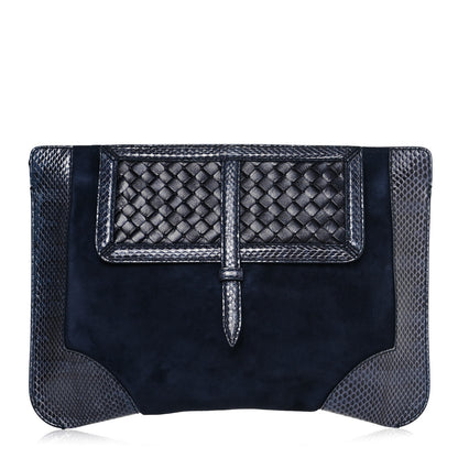 Bottega Veneta Suede Intrecciato Ayers Clutch 1 of 10