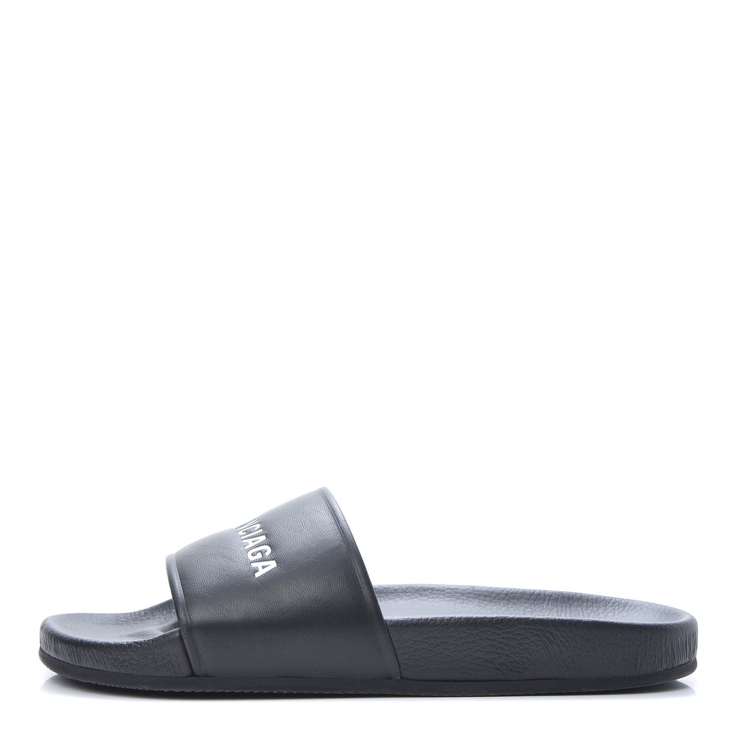 Nappa Logo Pool Slide Sandals 42 Black White