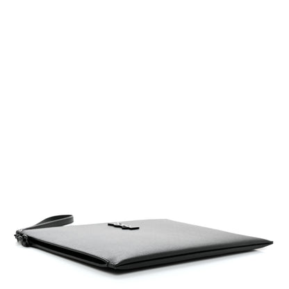 Saint Laurent Grain De Poudre Monogram Monochrome Cassandre Tablet Pouch Black 4 of 9