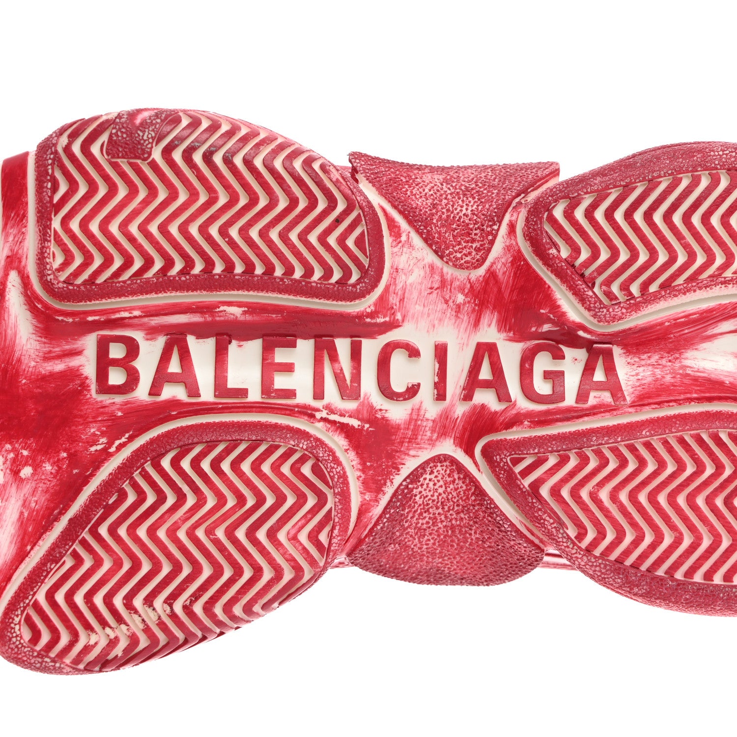 Balenciaga Fabric Mesh Faded Washed Womens Triple S Sneakers 36 Red 8 of 8