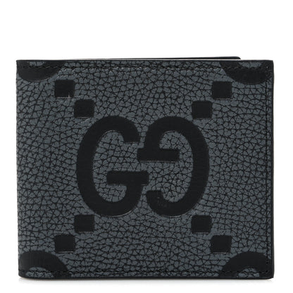 Gucci Piuma Calfskin Jumbo GG Embossed Wallet Dark Grey Black 1 of 7