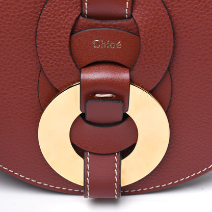 Chloe Grained Calfskin Small Darryl Saddle Crossbody Bag Sepia Brown 14 of 14