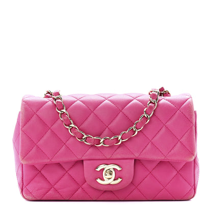 Chanel Lambskin Quilted Mini Rectangular Flap Fuchsia 1 of 13