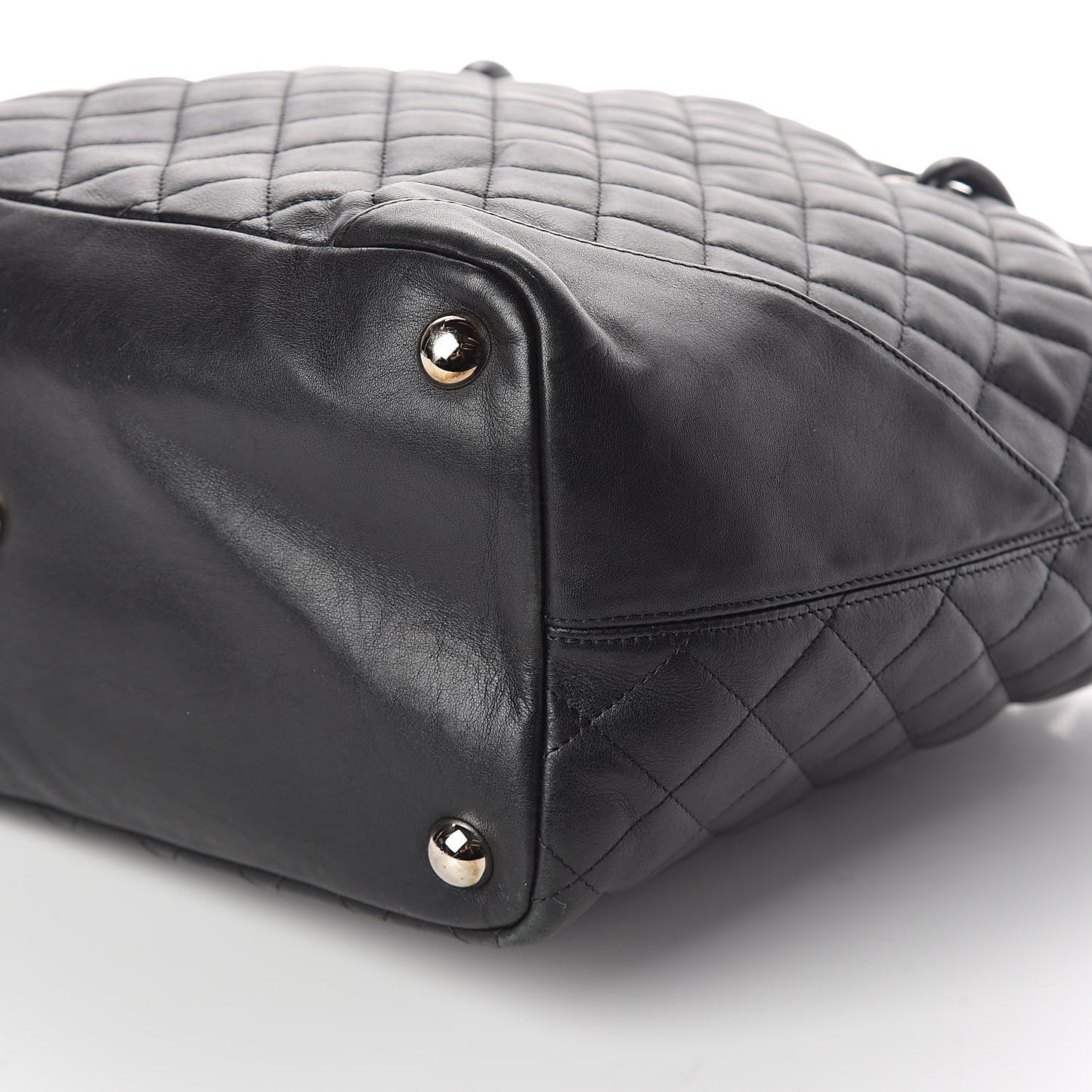 Calfskin Quilted Large Cambon Tote Black