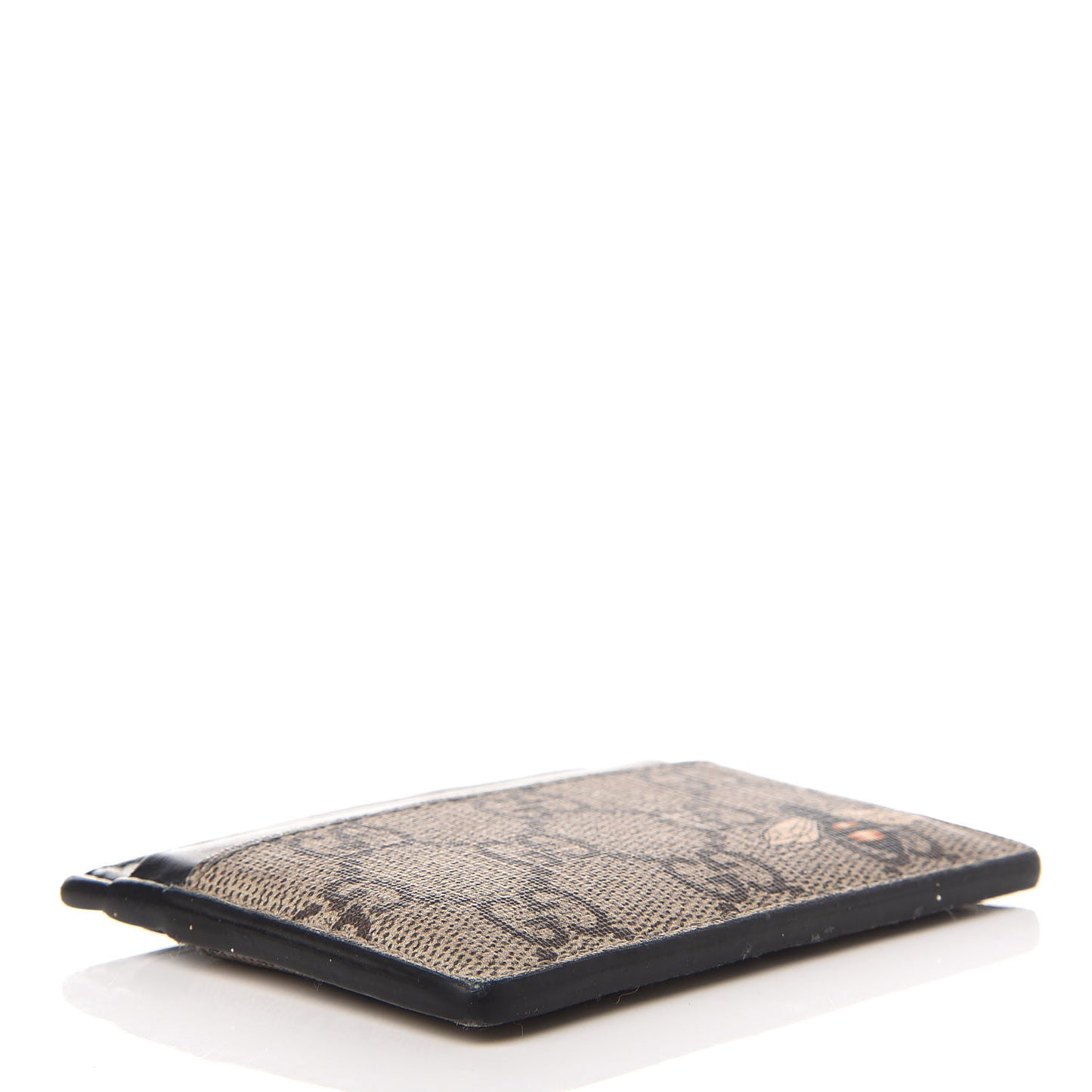 GG Supreme Monogram Bee Print Card Holder Black