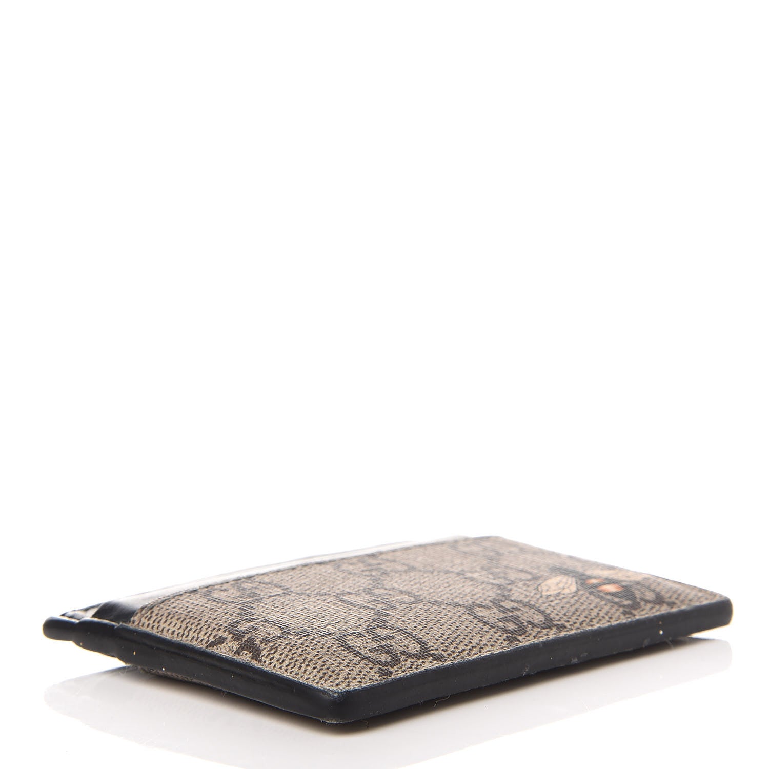 Gucci GG Supreme Monogram Bee Print Card Holder Black 4 of 6