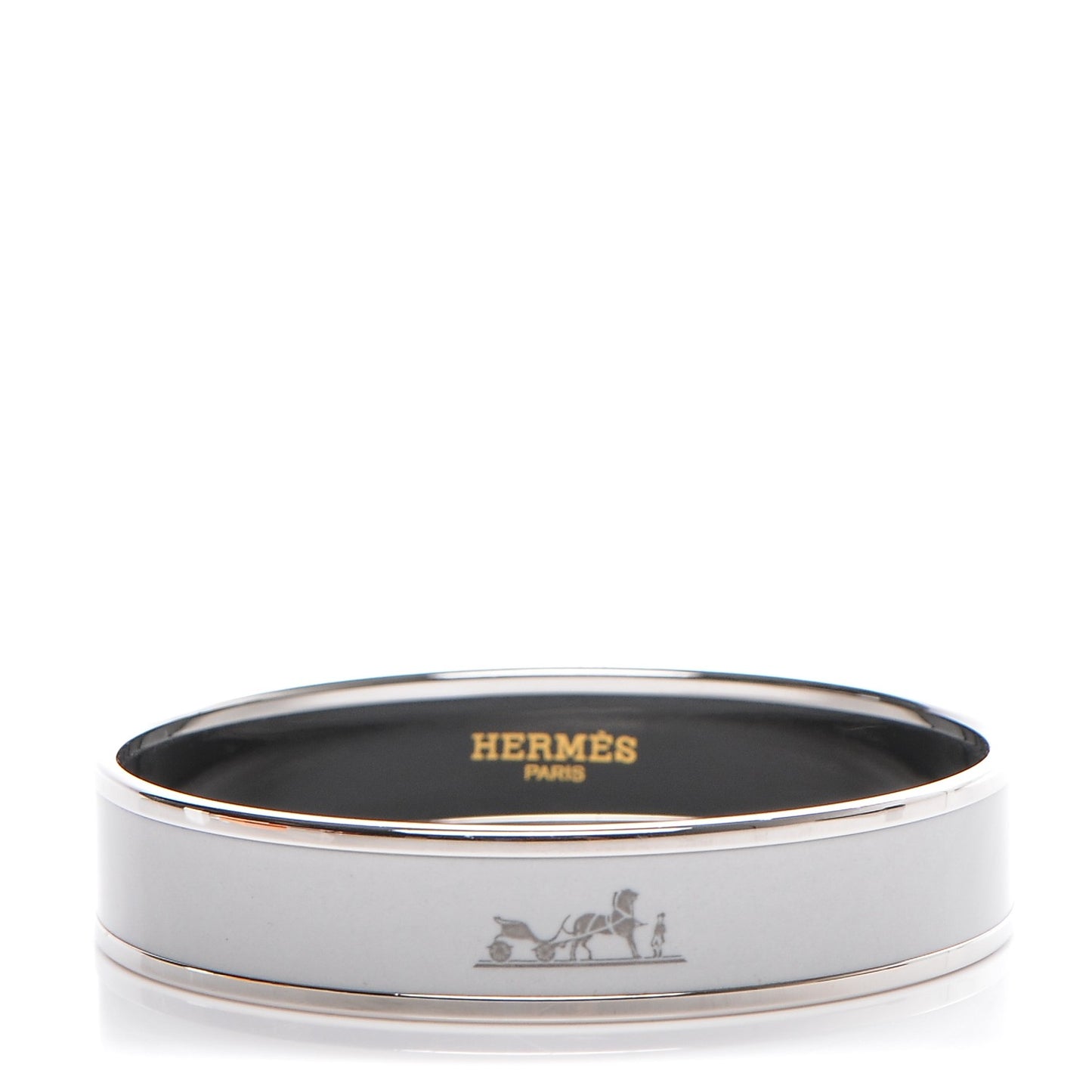 Enamel Printed Narrow Caleche Bracelet 65 White