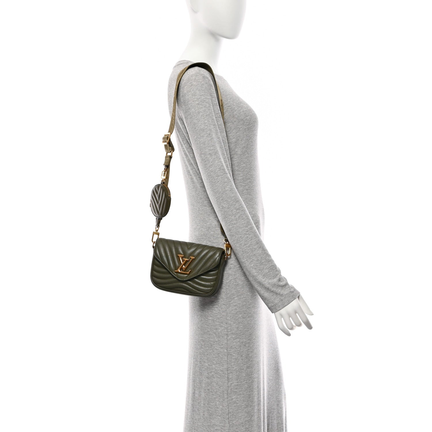 Louis Vuitton Calfskin New Wave Multi Pochette Kaki 2 of 10