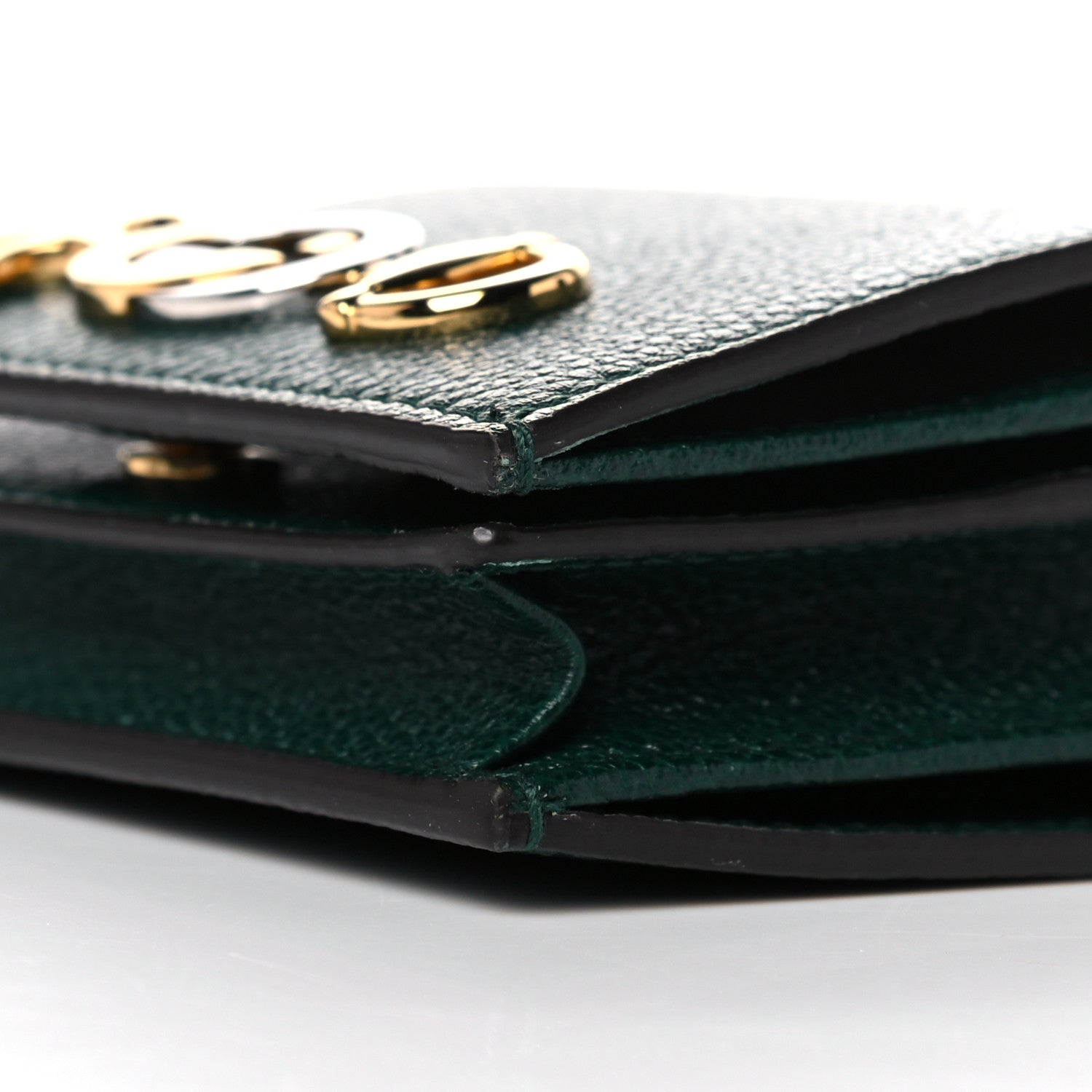 Gucci Grainy Calfskin Zumi Chain Card Case Wallet Vintage Green 9 of 10