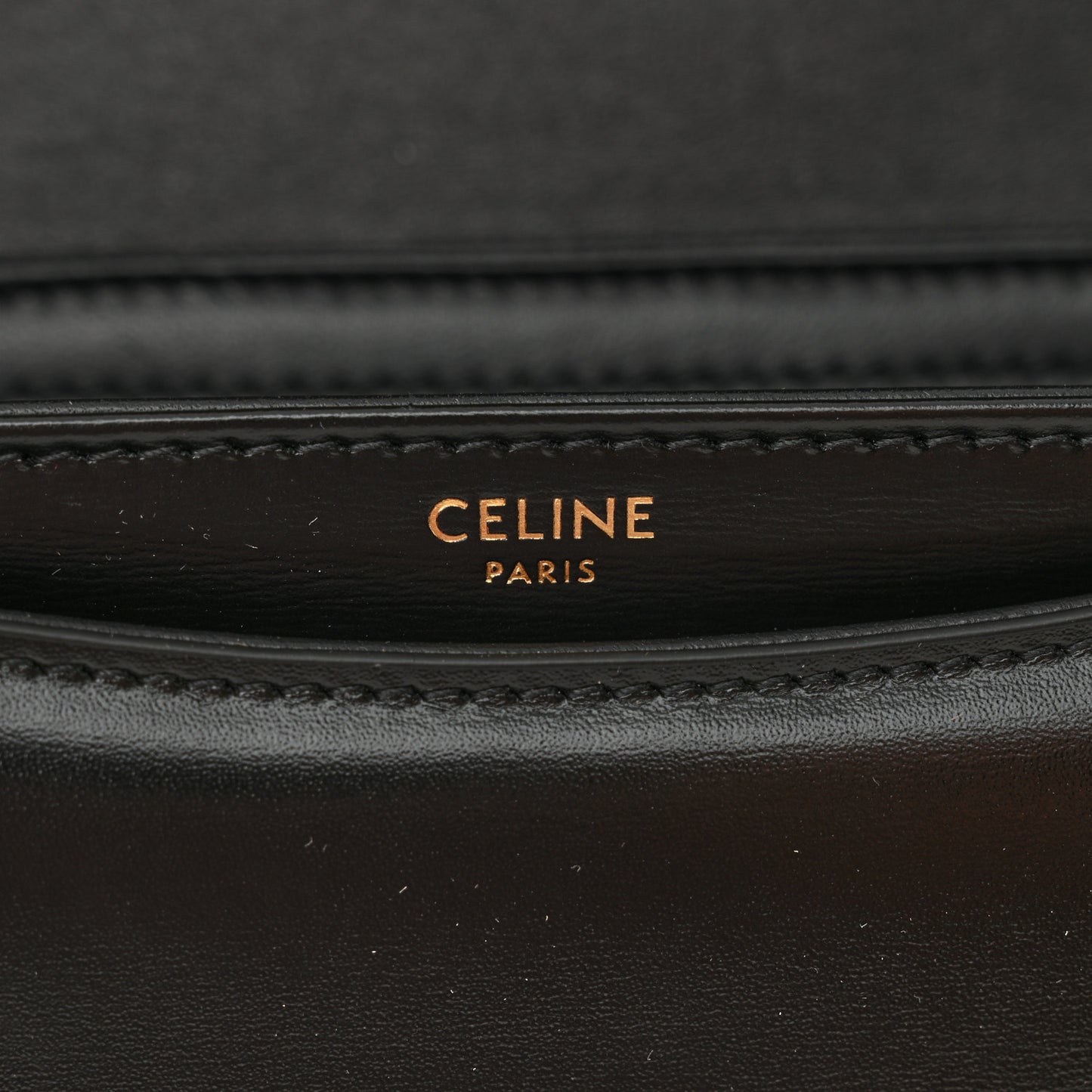 Shiny Calfskin Besace Clea Triomphe Black