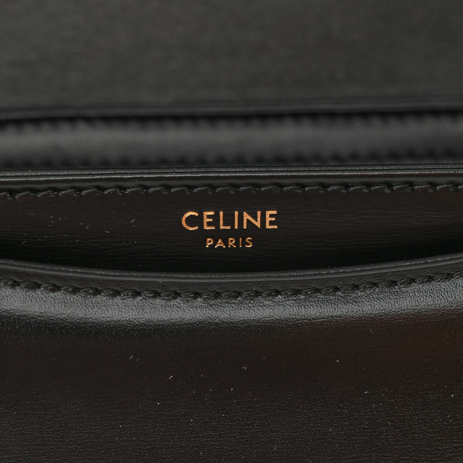 Celine Shiny Calfskin Besace Clea Triomphe Black 6 of 12