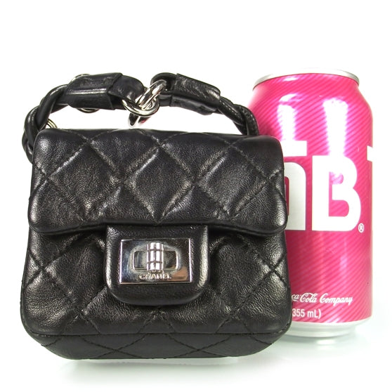 Quilted Leather 2.55 Ankle Wrist Bag Black