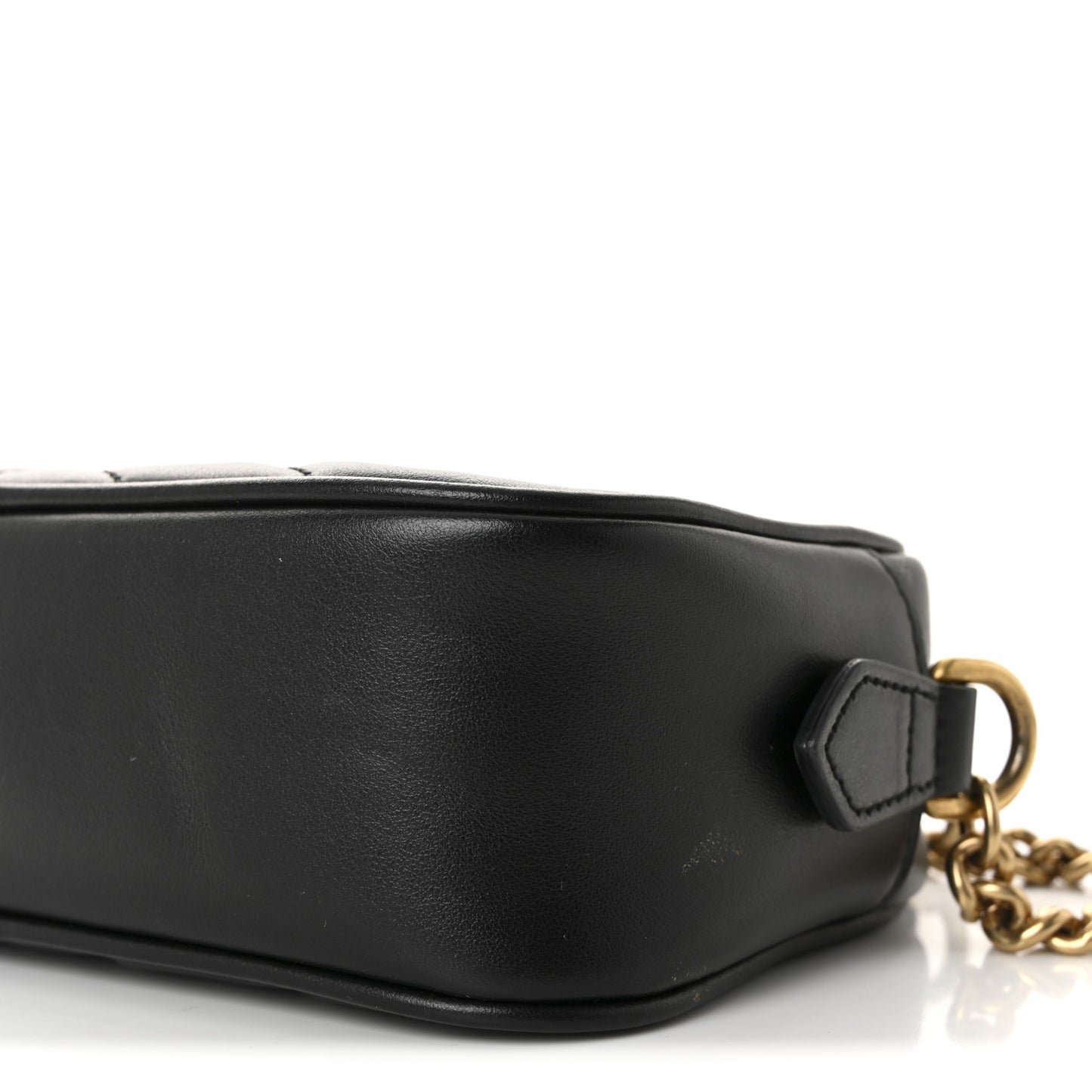 Calfskin Matelasse Mini GG Marmont Chain Shoulder Bag Black