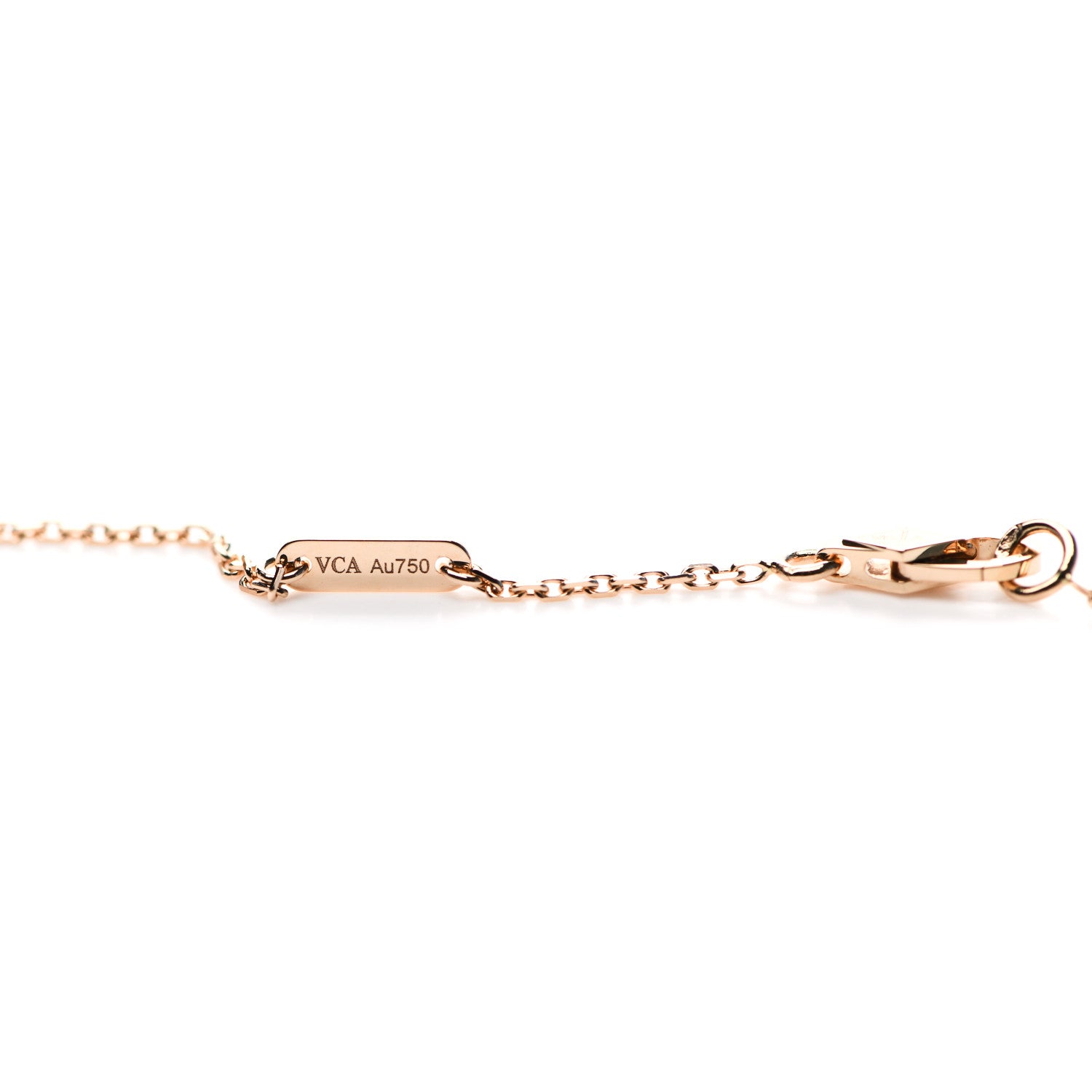 Van Cleef & Arpels 18K Rose Gold Carnelian Sweet Alhambra Pendant Necklace 4 of 5
