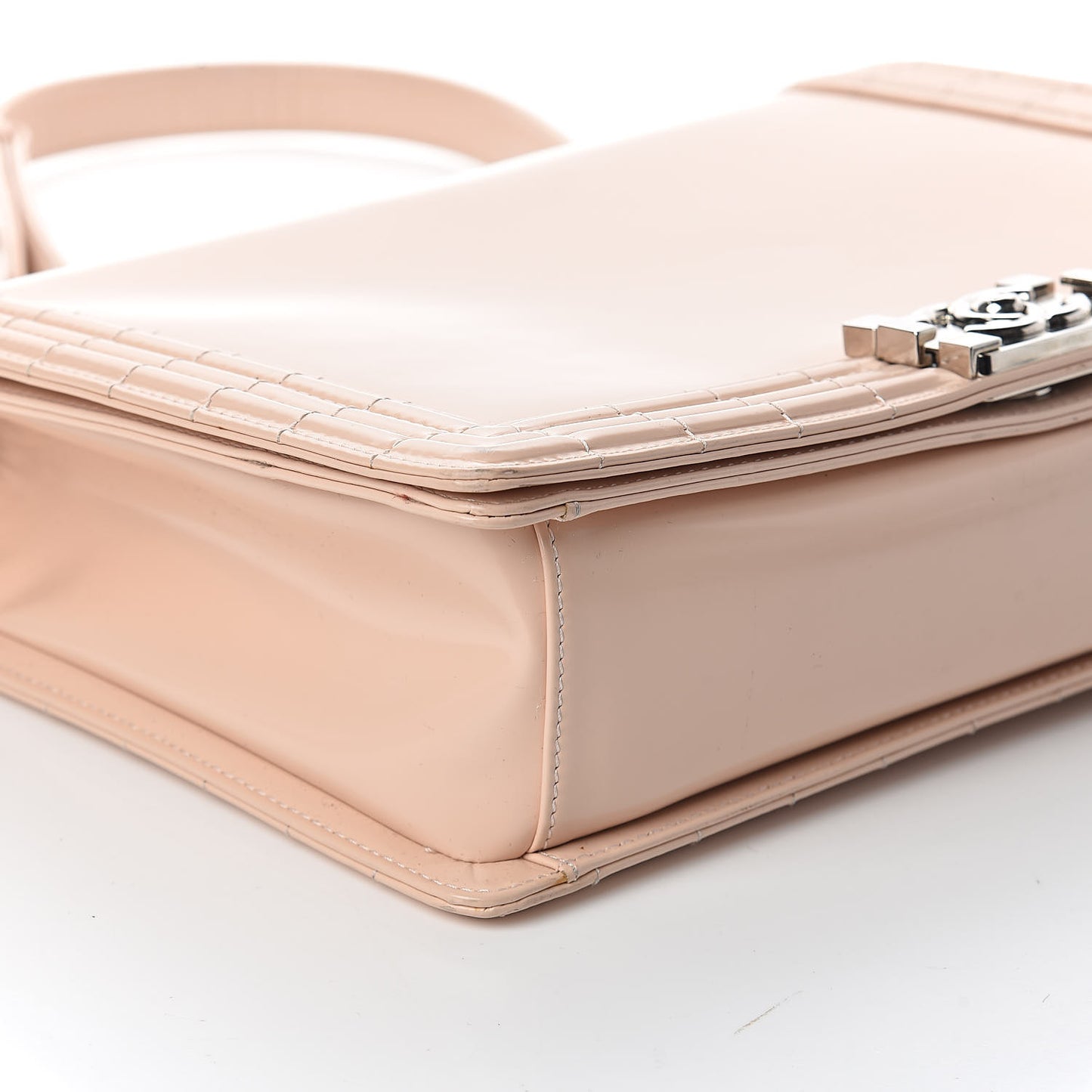 Glazed Calfskin Large Boy Flap Light Pink