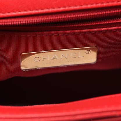 Chanel Lambskin Quilted Chain Infinity Top Handle Flap Red 6 of 10