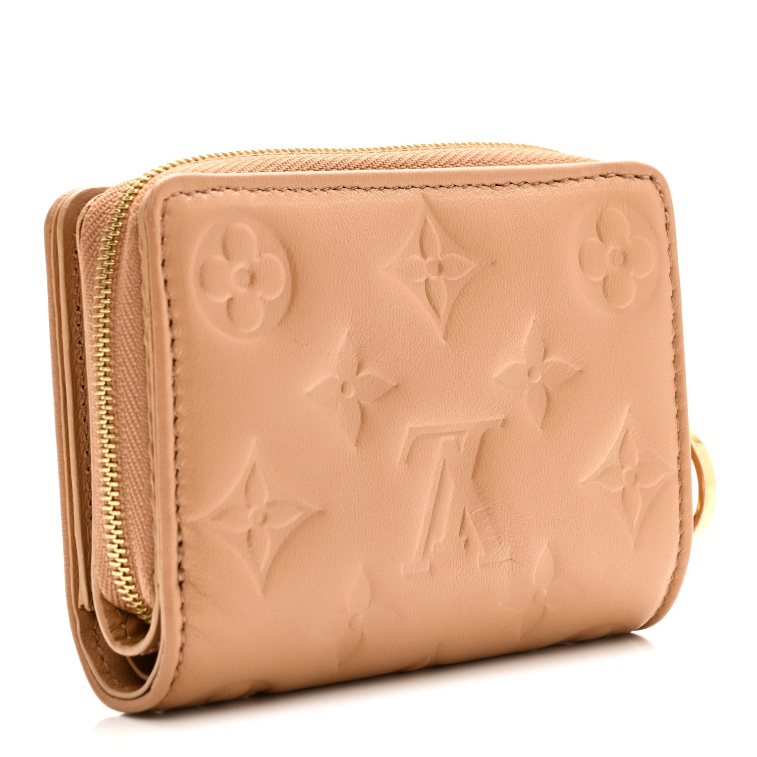 Louis Vuitton Lambskin Embossed Monogram Lou Coussin Wallet Camel 3 of 9