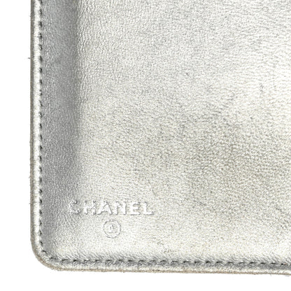 Chanel Metallic Lambskin Quilted Yen Wallet Silver 6 of 16