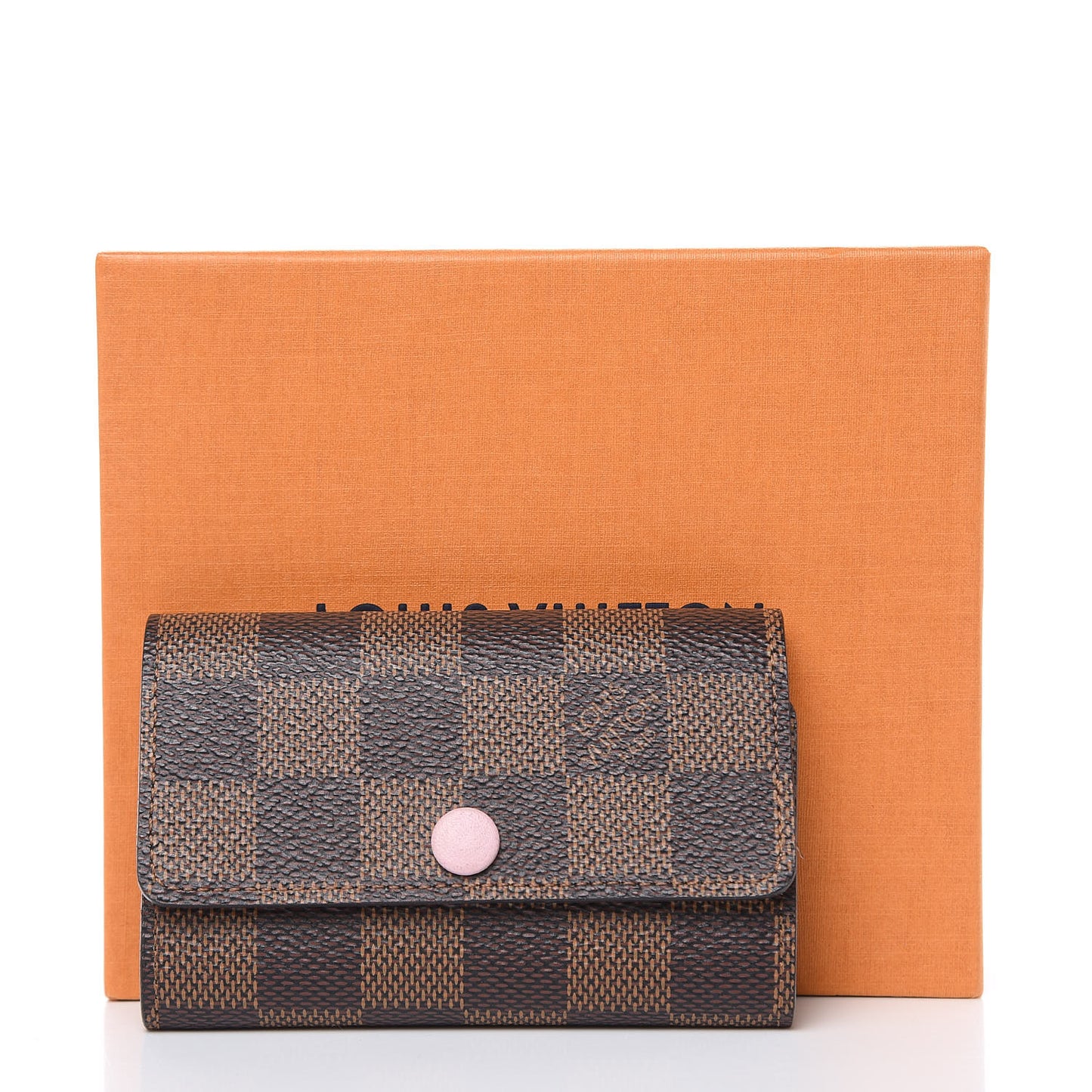 Damier Ebene Multicles 6 Key Holder Rose Ballerine