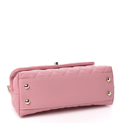 Chanel Caviar Quilted Mini Coco Handle Flap Pink 4 of 11