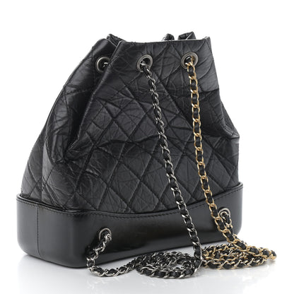 Chanel Aged Calfskin Quilted Small Gabrielle Backpack Black 3 of 12