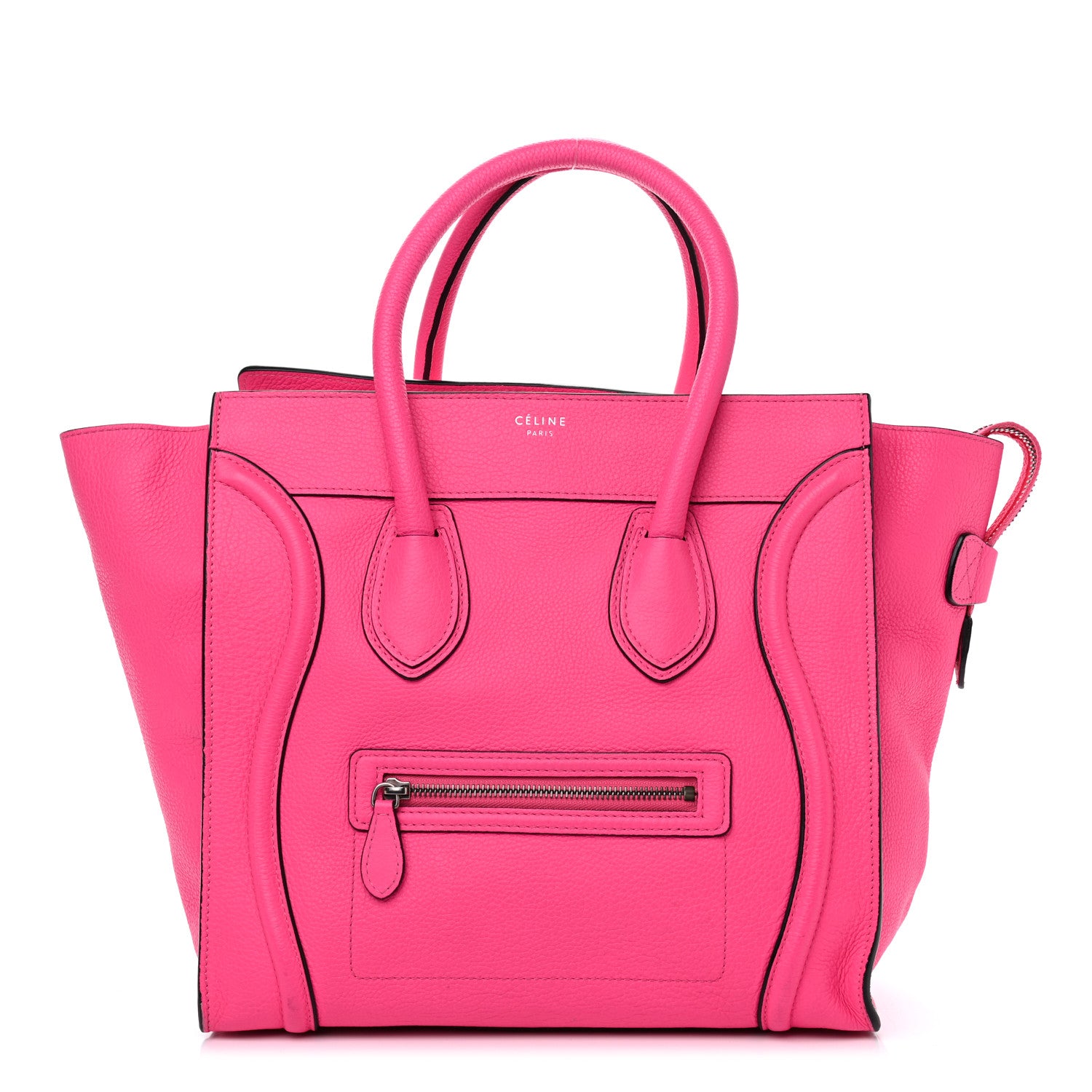Celine Drummed Calfskin Mini Luggage Fluo Pink 1 of 11