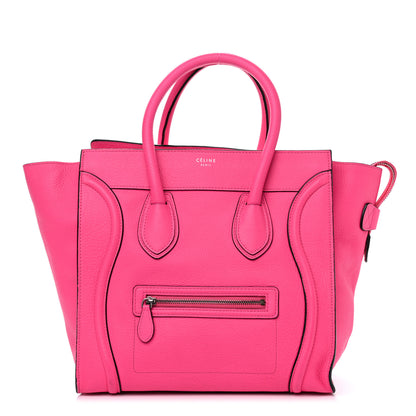 Celine Drummed Calfskin Mini Luggage Fluo Pink 1 of 11