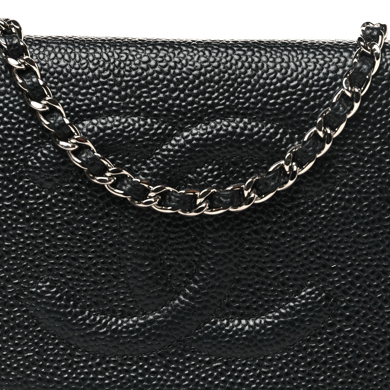 Chanel Caviar Timeless CC Wallet On Chain WOC Black 9 of 11