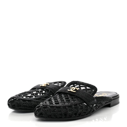 Chanel Braided Lambskin Mule Sandals 39 Black 2 of 11