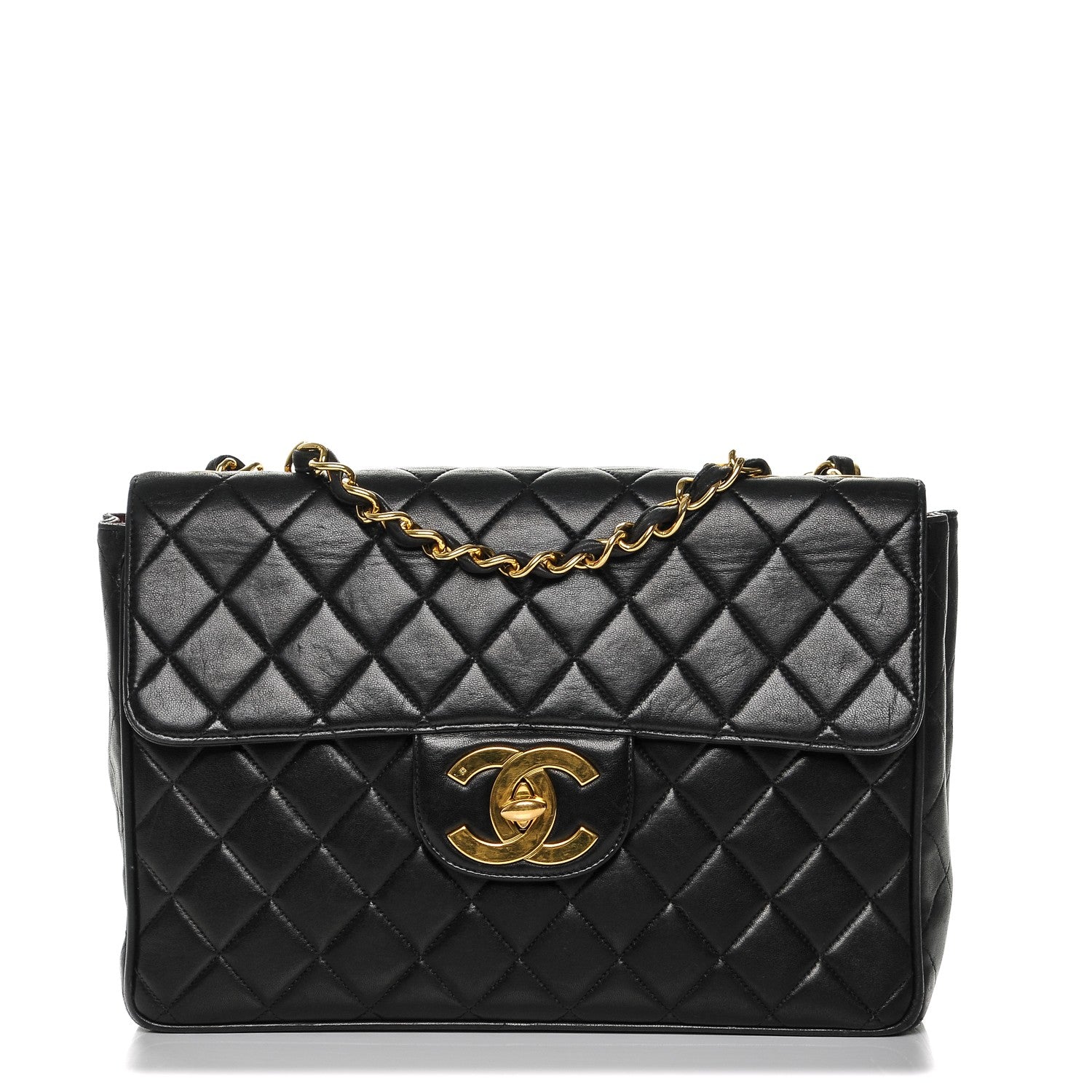 Chanel Lambskin Quilted Jumbo Single Flap Black 1 of 8