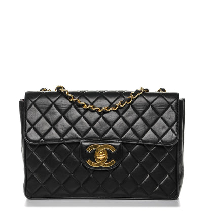 Chanel Lambskin Quilted Jumbo Single Flap Black 1 of 8