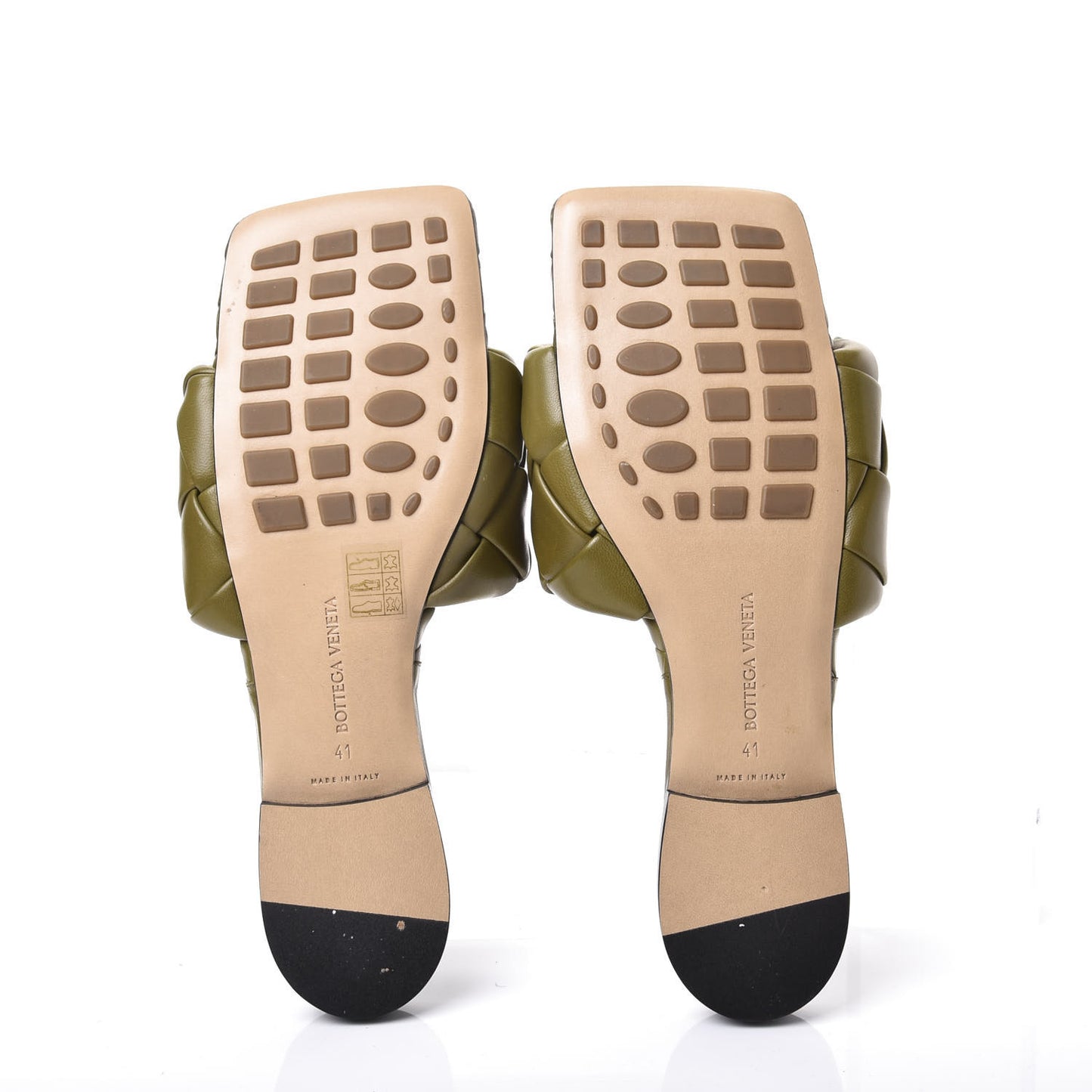Nappa Maxi Intrecciato Lido Flat Sandals 41 Mud