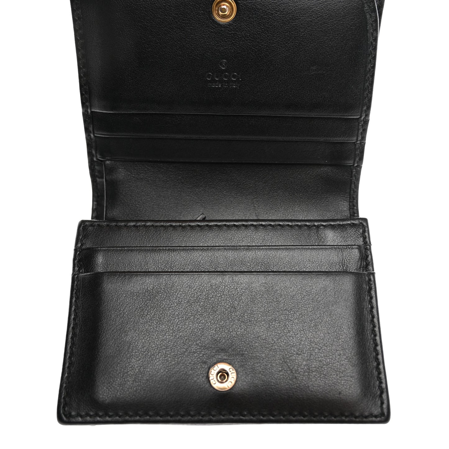 Calfskin Matelasse GG Marmont Card Case Wallet Black