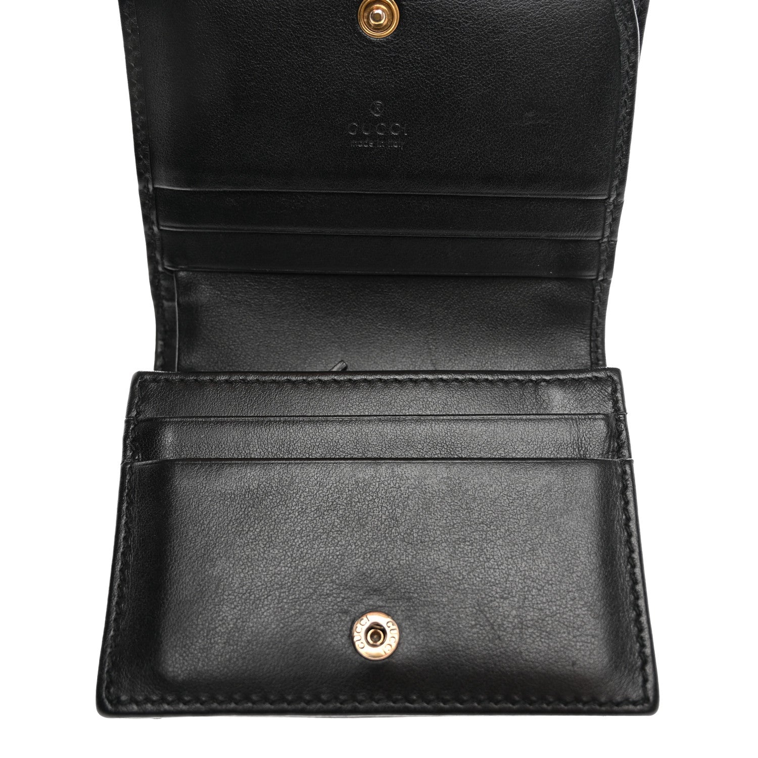 Gucci Calfskin Matelasse GG Marmont Card Case Wallet Black 5 of 12