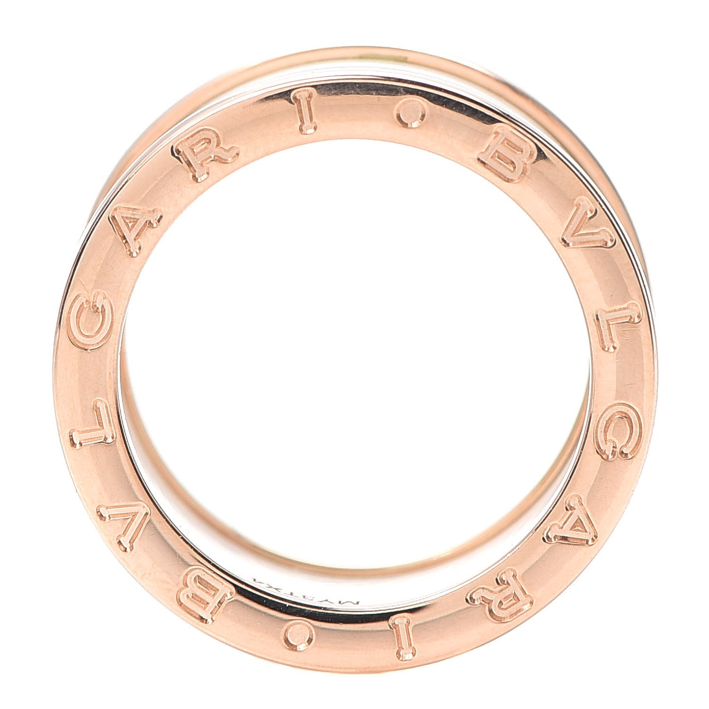 18K Rose Gold White Ceramic B.Zero1 Four-Band Ring 54 6.75