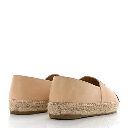 Chanel Lambskin CC Espadrilles 39 Beige Black 4 of 9