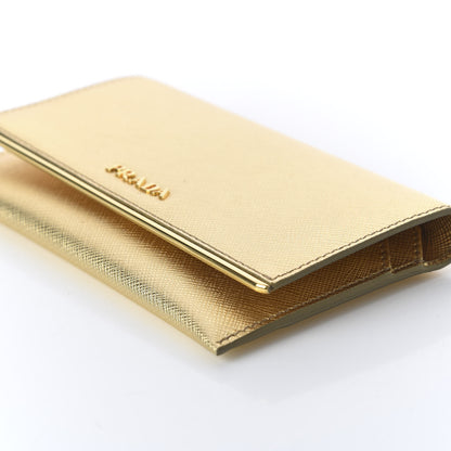 Prada Saffiano Metal Bar Flap Wallet Platino 7 of 10