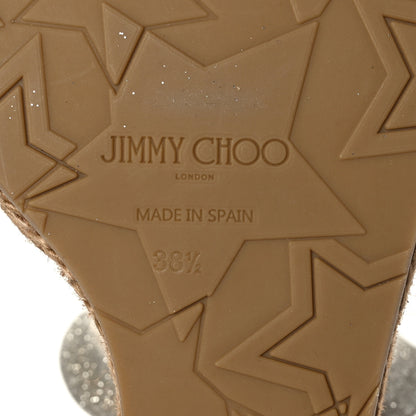 Jimmy Choo Glitter Rope Cork Alanah 105 Wedge 38.5 Silver 7 of 7
