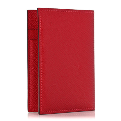 Hermes Epsom MC2 Euclide Card Holder Case Rouge Casaque 3 of 7