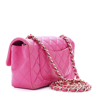 Chanel Lambskin Quilted Mini Rectangular Flap Fuchsia 3 of 13