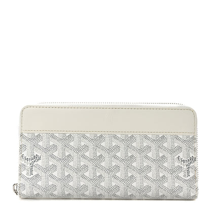 Goyard Goyardine Matignon Zip Around GM Wallet White 1 of 7