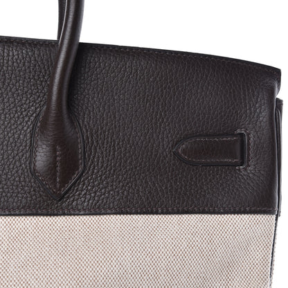 Hermes Toile Togo Birkin 40 Chocolate 8 of 37