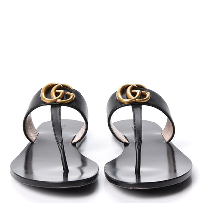 Gucci Calfskin Double G Thong Sandals 36 Black 2 of 10