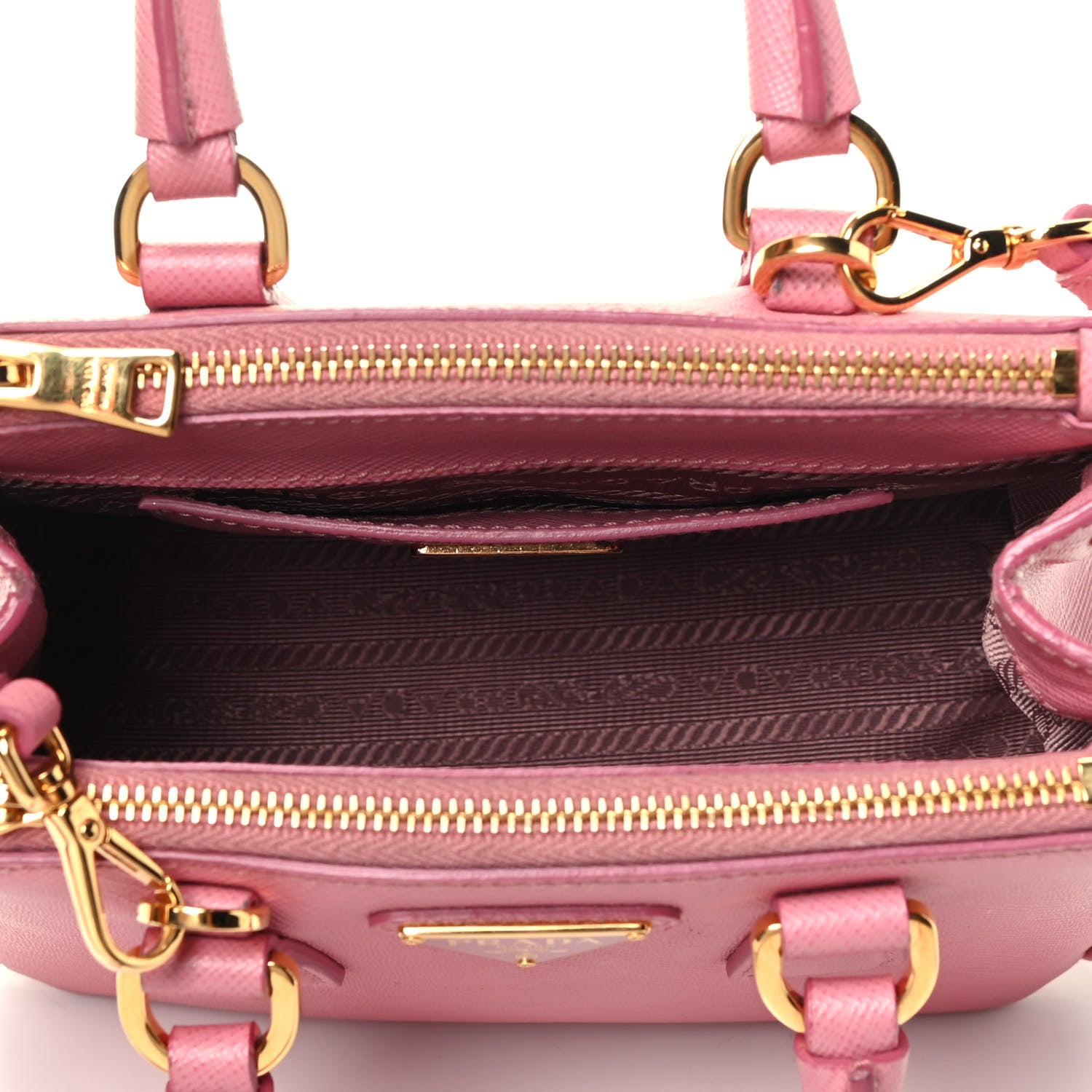 Prada Saffiano Lux Micro Galleria Double Zip Tote Petalo 4 of 4