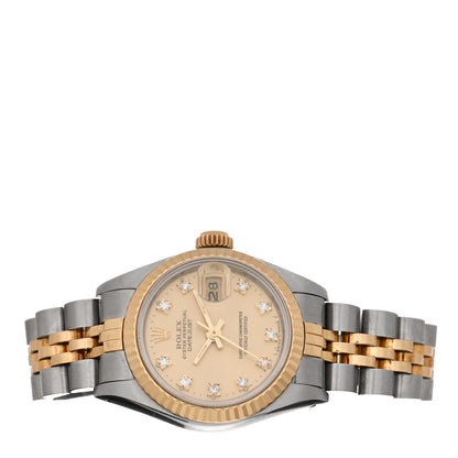 Rolex Stainless Steel 18K Yellow Gold Diamond 26mm Oyster Perpetual Datejust Watch Champagne 69173 2 of 4