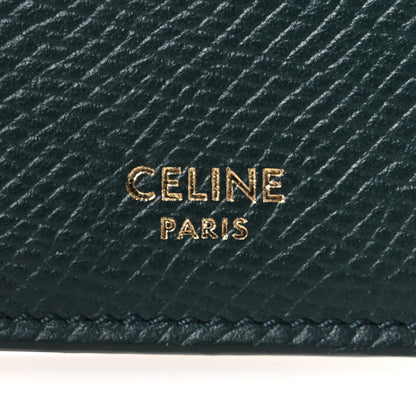 Celine Grained Calfskin Zipped Card Holder Amazone 6 of 8