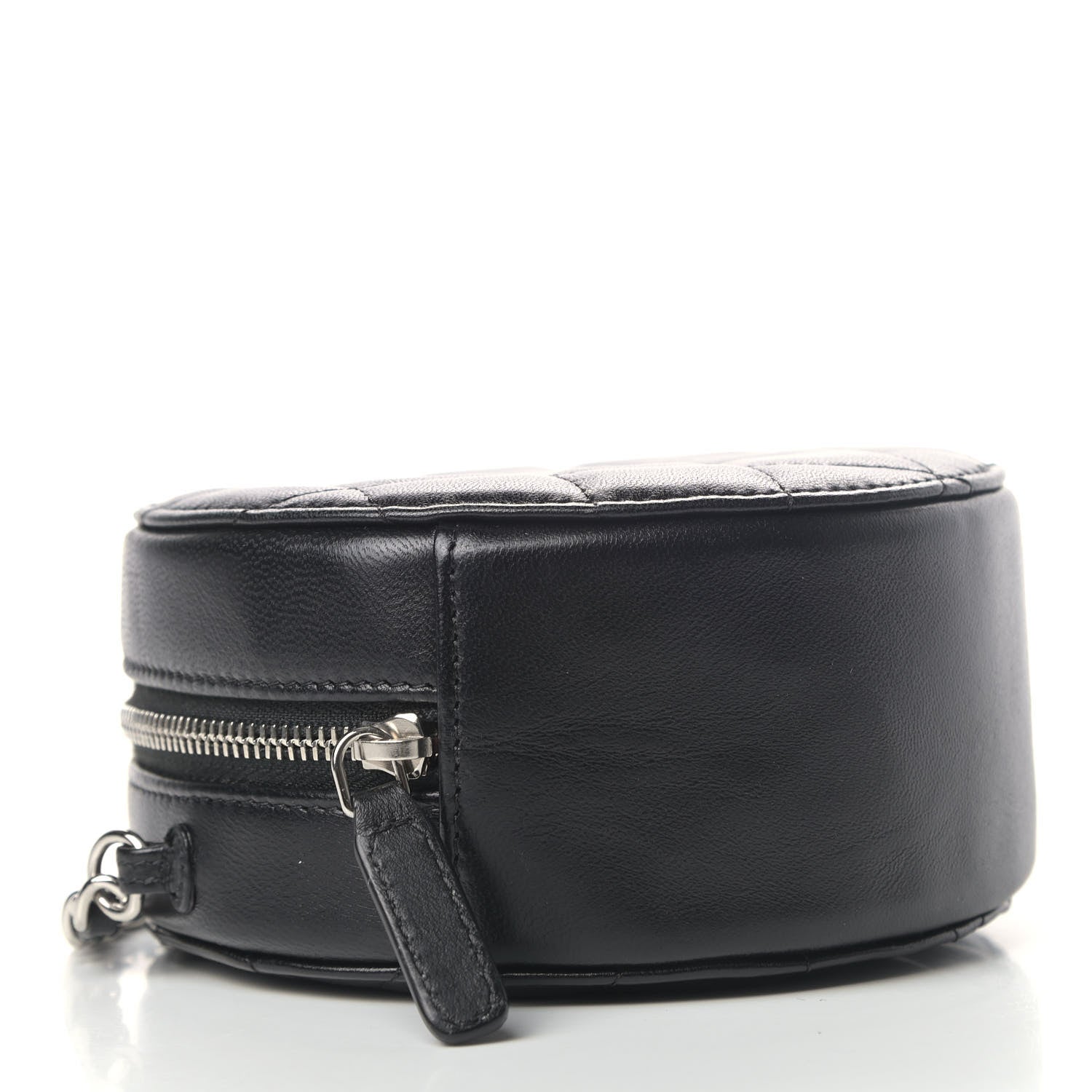 Chanel Lambskin Quilted Round Clutch With Chain Black 3 of 4