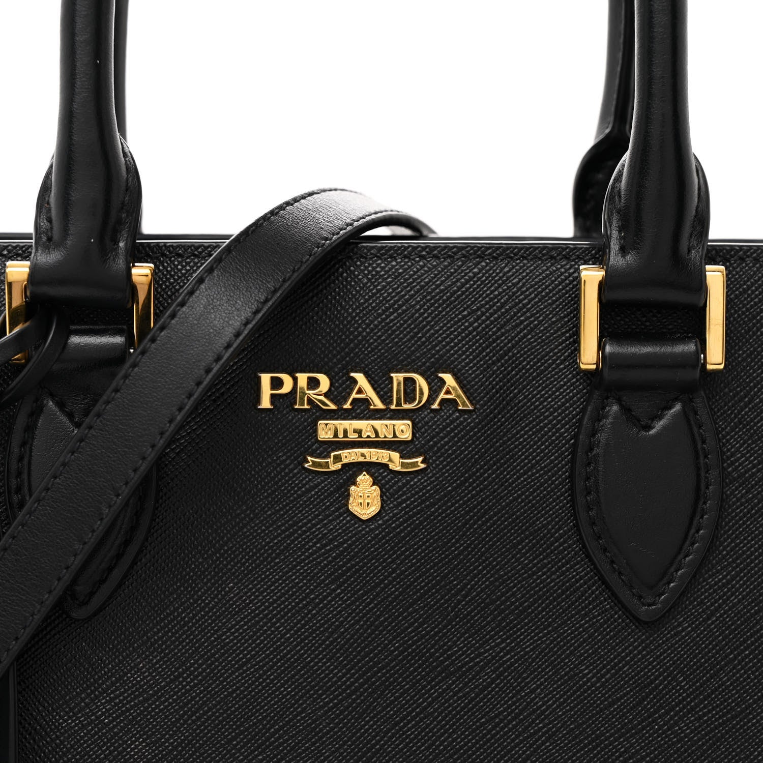 Prada Saffiano Soft Calfskin Small Zippered Tote Black 8 of 14