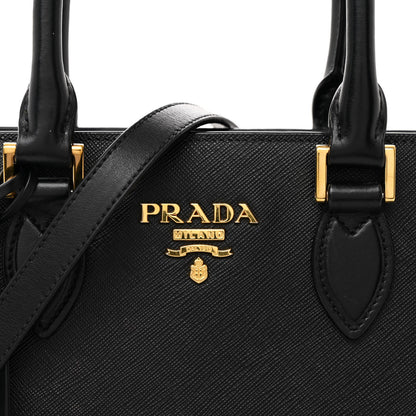 Prada Saffiano Soft Calfskin Small Zippered Tote Black 8 of 14