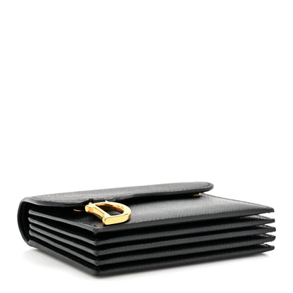 Christian Dior Grained Calfskin Saddle 5-Gusset Card Holder Black 4 of 10